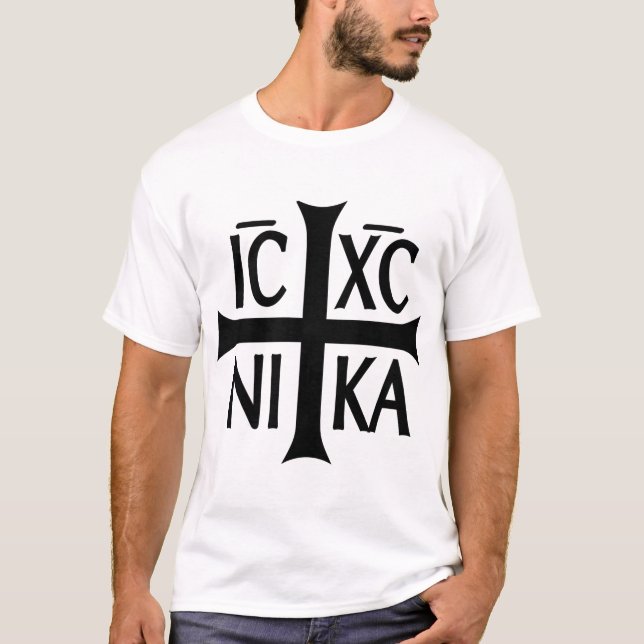 Ic Xc Nika Kor Christian T Shirt (Framsida)
