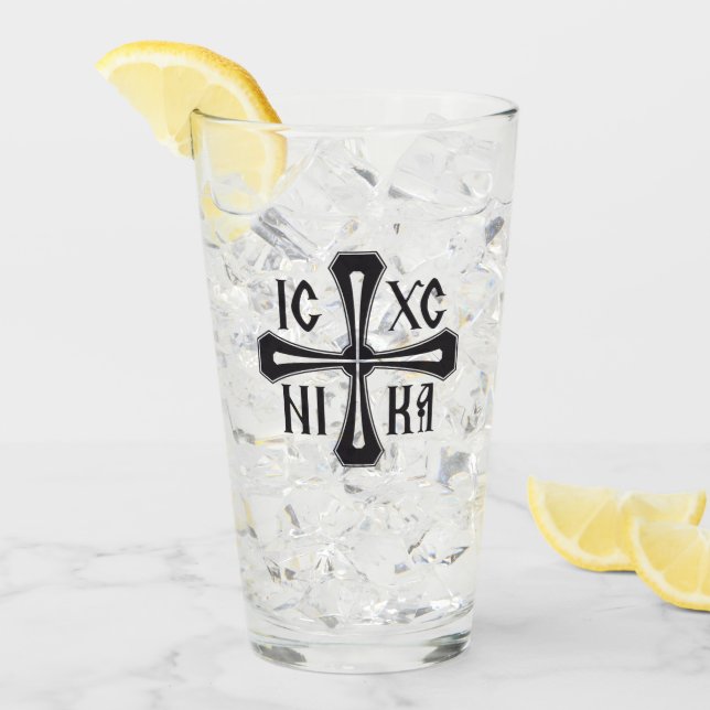 IC XC NIKA-kors Glaskopp (Framsida Ice)