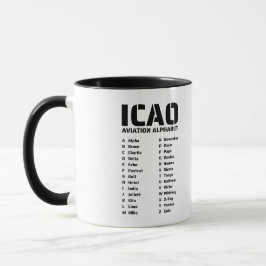 ICAO Aviation Alfabet Pilot Mugg
