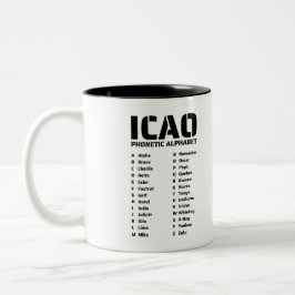 ICAO Phonetic Alphabet Två-Tonad Mugg