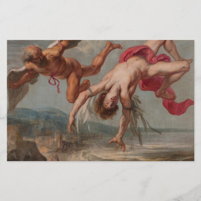 Icarus fall (av Jacob Peter Gowy) Brevpapper (Framsida)