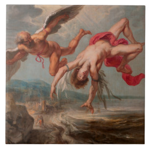 Icarus fall (av Jacob Peter Gowy) Kakelplatta