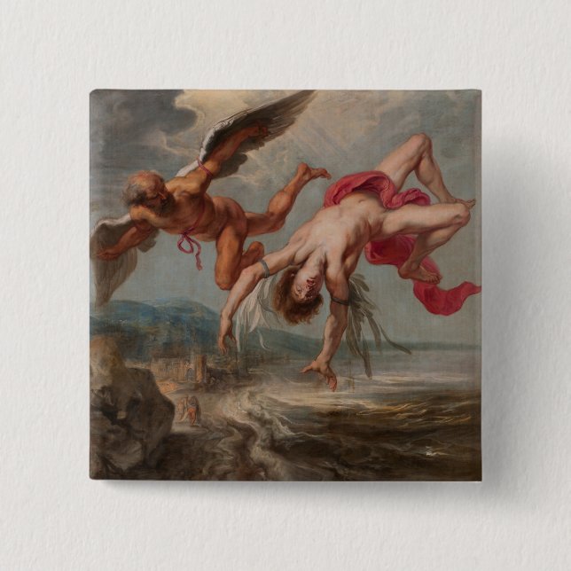 Icarus fall (av Jacob Peter Gowy) Knapp (Framsida)
