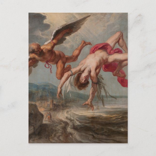 Icarus fall (av Jacob Peter Gowy) Vykort (Framsida)