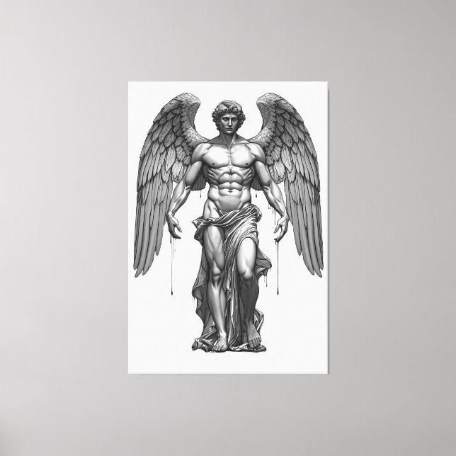 Icarus Fallen - Dark Graphic Mythological Canvas  (Framsida)