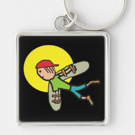 Icarus Fyrkantig Silverfärgad Nyckelring