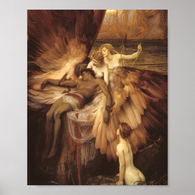 Icarus Lament av Herbert James Draper Poster (Framsidan)
