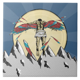 Icarus retro poster kakelplatta