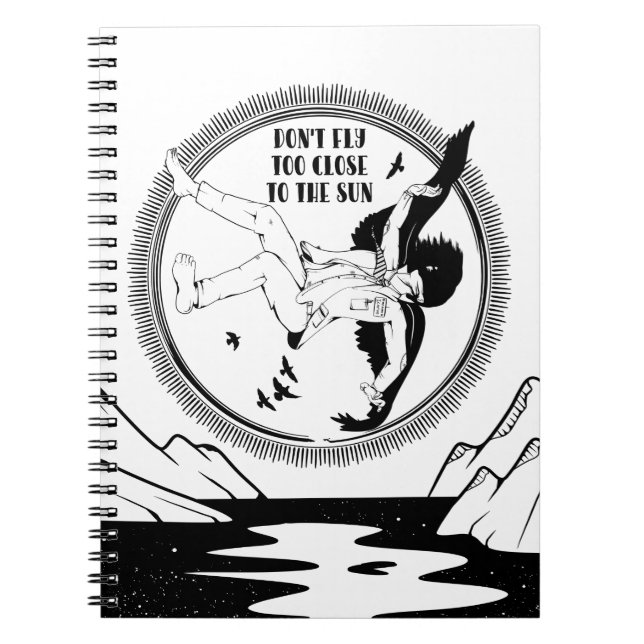 Icarus Svart och vitt Anteckningsbok (Framsidan)