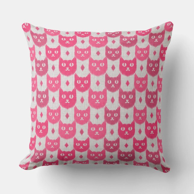 Icat ikat pink pattern kudde (Framsida)