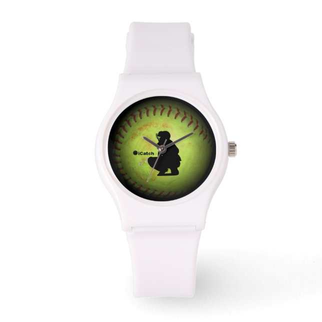 iCatch snabbspelsoftbollspelare siluett Armbandsur (Framsida)