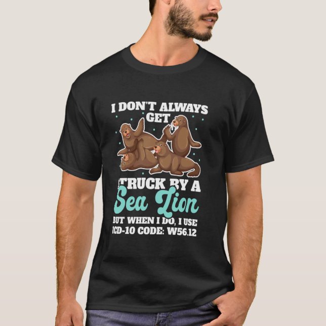 ICD-10 Code W56.12 Humor Medical Coding Medics Hea T Shirt (Framsida)