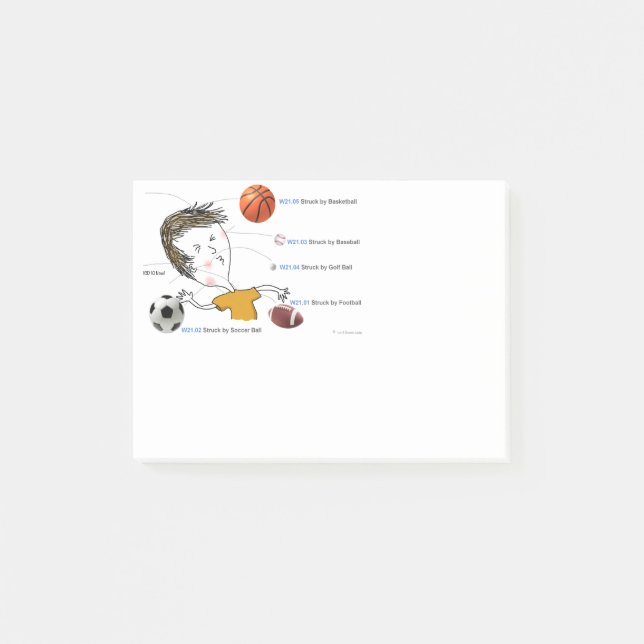 ICD-10: W21 som slås av bollar Post-it Block (Framsida)
