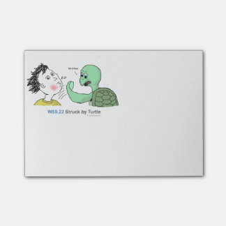 ICD-10: W59.22 som slås av sköldpaddan Post-it Block