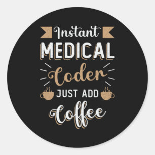 ICD-kodare för omedelbar läkarkodare för kaffe Runt Klistermärke