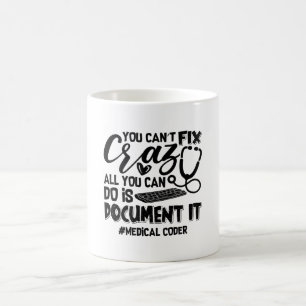 ICD-kodningskoder Du kan inte åtgärda Crazy Gift Kaffemugg