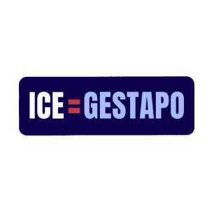 ICE är Gestapo Viral Marknadsföring Returadress Etikett