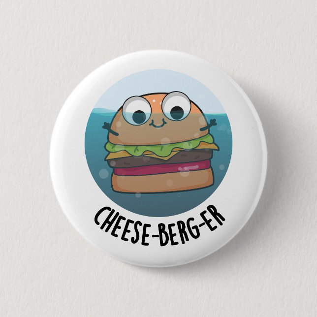 Ice-berg Funny Cheeseburger Pun Knapp (Framsida)
