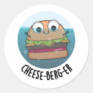 Ice-berg Funny Cheeseburger Pun Runt Klistermärke