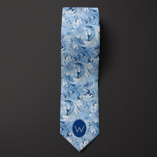 Ice Blue Botanical Monogram Slips