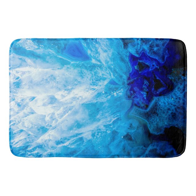 Ice Blue Crystal Gem Gemstone Agate Quartz Badrumsmatta (Framsidan)