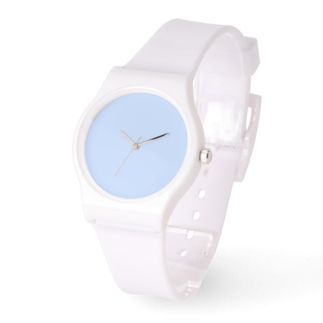Ice Blue Dial White Silicone Armbandsur (Vinkel)