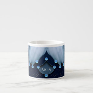 Ice Blue Diamonds and Feathers Espressomugg