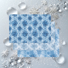 Ice Blue Fairytale Winter Snowflakes Decoupage