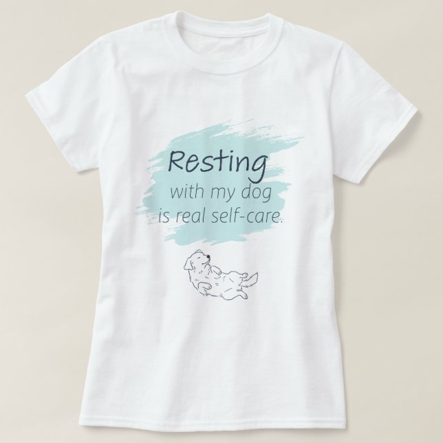 Ice Blue Golden Retriever Self‑Care Tee (Design framsida)