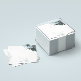 Ice Blue Grått Black Marble Background Post-it Block