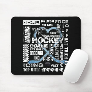 Ice Blue Heart Hockey Ord White Logotyp Musmatta