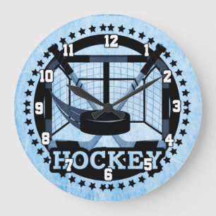 Ice Blue Hockey Stor Klocka