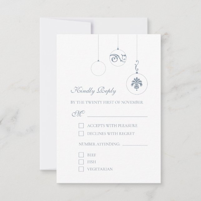 Ice Blue jul Bauble Ornaments Winter Wedding OSA Kort (Framsida)