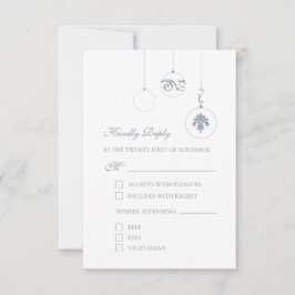 Ice Blue jul Bauble Ornaments Winter Wedding OSA Kort