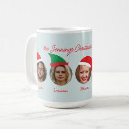 Ice Blue jul Crew Santa Elf Hats Fem foton Kaffemugg