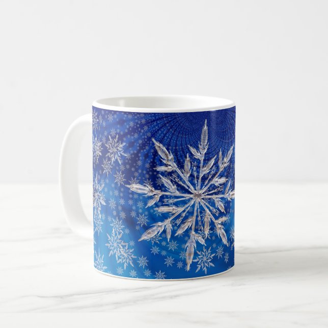 Ice Blue jul Star Snowflake Kaffemugg (Framsida vänster)