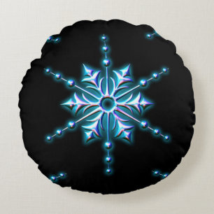 Ice Blue - Julstjärnan Rund Kudde