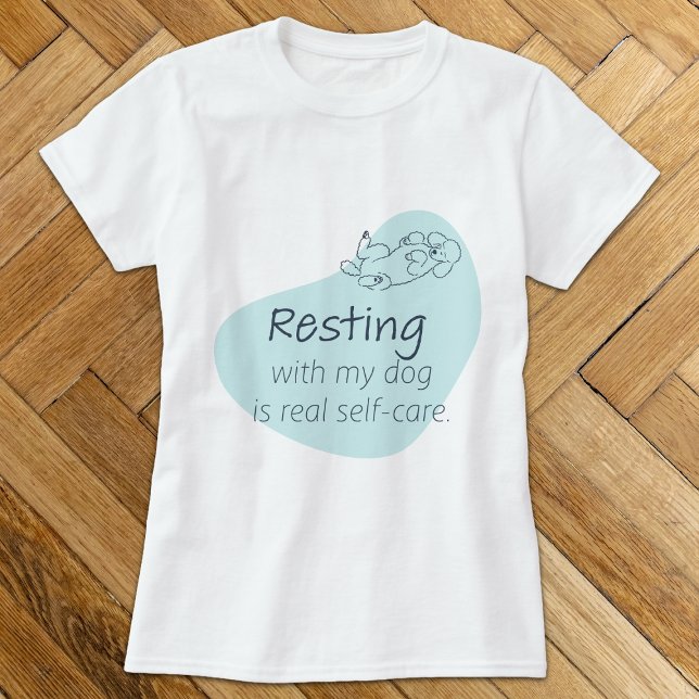Ice Blue Poodle Dog Lover T-Shirt｜Real Self-Care  T Shirt (Skapare uppladdad)
