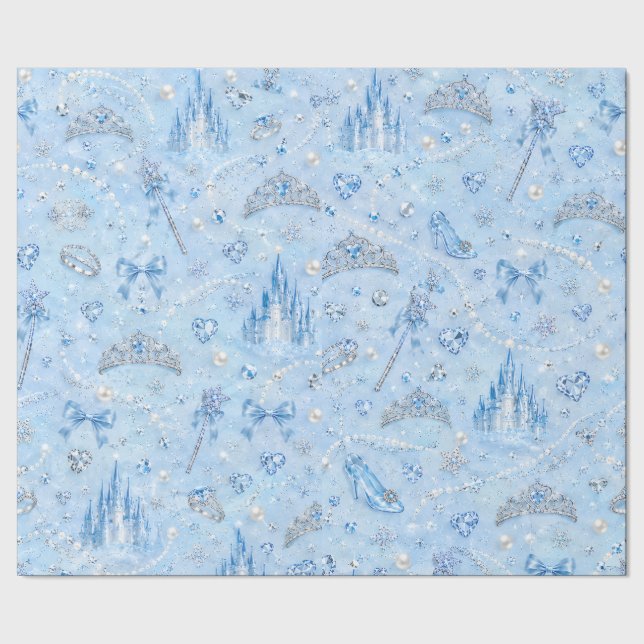 Ice Blue, Princess Tiara, Magic Wand, Birthday, Presentpapper (Seam)
