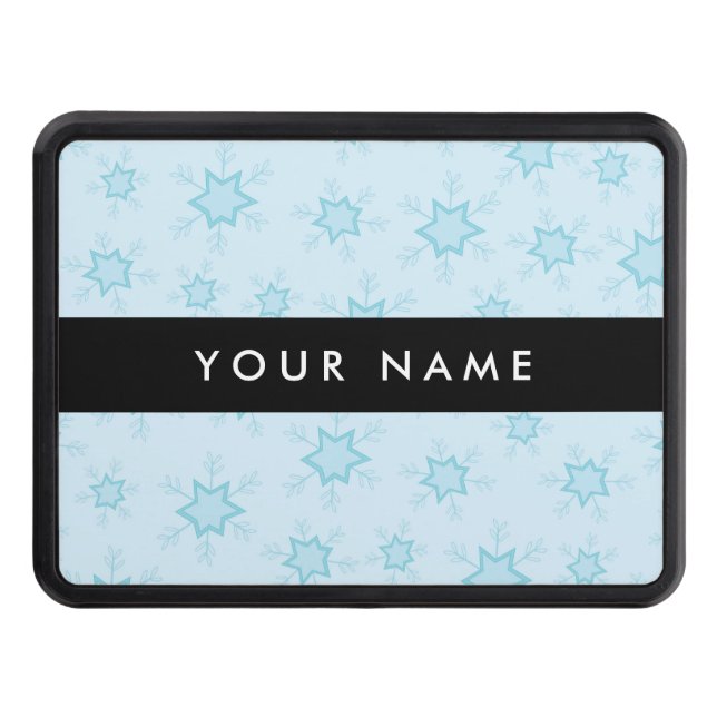 Ice Blue Snöflingor, Ditt namn, Anpassa Dragkroksskydd (Framsidan)