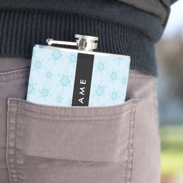 Ice Blue Snöflingor, Ditt namn, Anpassa Fickplunta (In Situ)