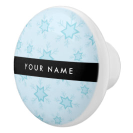 Ice Blue Snöflingor, Ditt namn, Anpassa Knopp