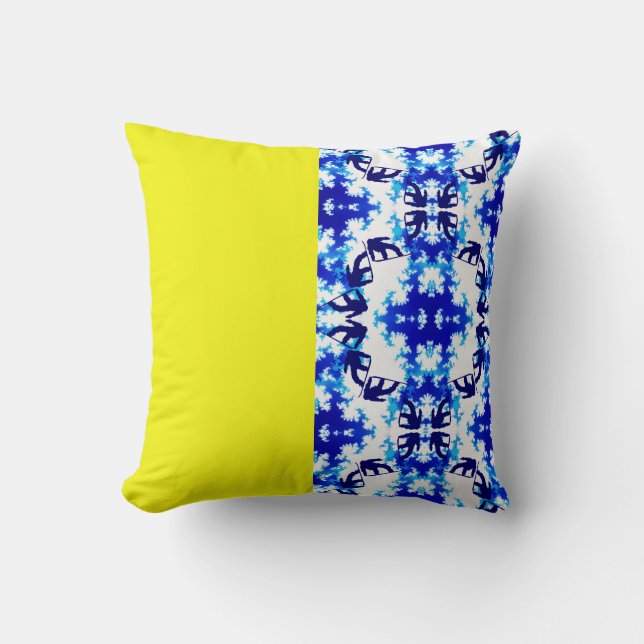 Ice Blue Snowboarder Himmel Gult  Snowboarding Spo Kudde (Framsida)