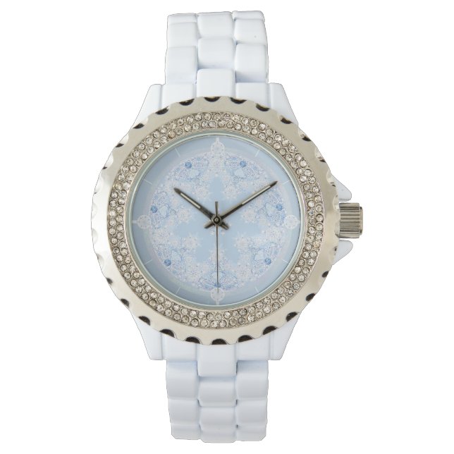 Ice Blue Snowflake Armbandsur (Framsida)