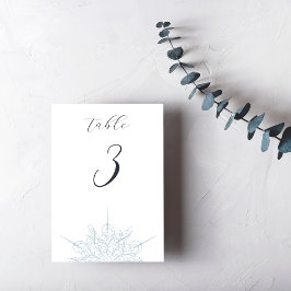 Ice Blue Snowflake Elegant Winter Wedding Bordsnummer