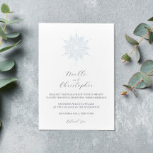 Ice Blue Snowflake Elegant Winter Wedding