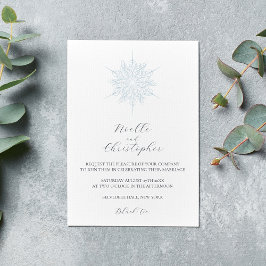Ice Blue Snowflake Elegant Winter Wedding Inbjudningar