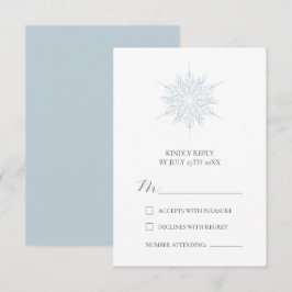 Ice Blue Snowflake Elegant Winter Wedding OSA Kort
