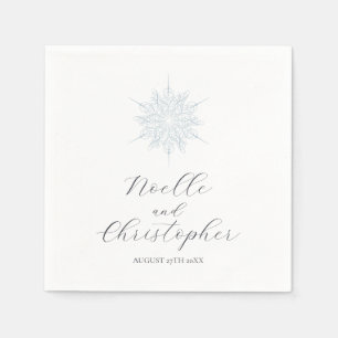 Ice Blue Snowflake Elegant Winter Wedding Pappersservett