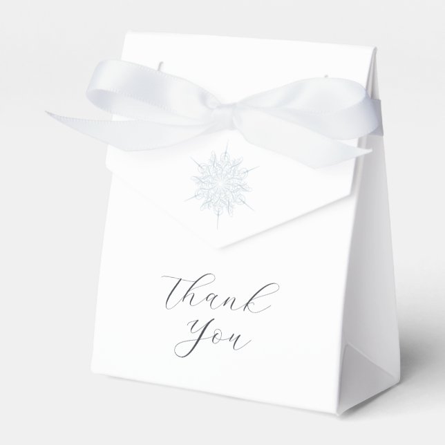 Ice Blue Snowflake Elegant Winter Wedding Presentaskar (Framsidan Sidan)